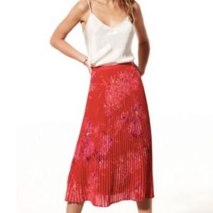 Pleated Floral Skirt